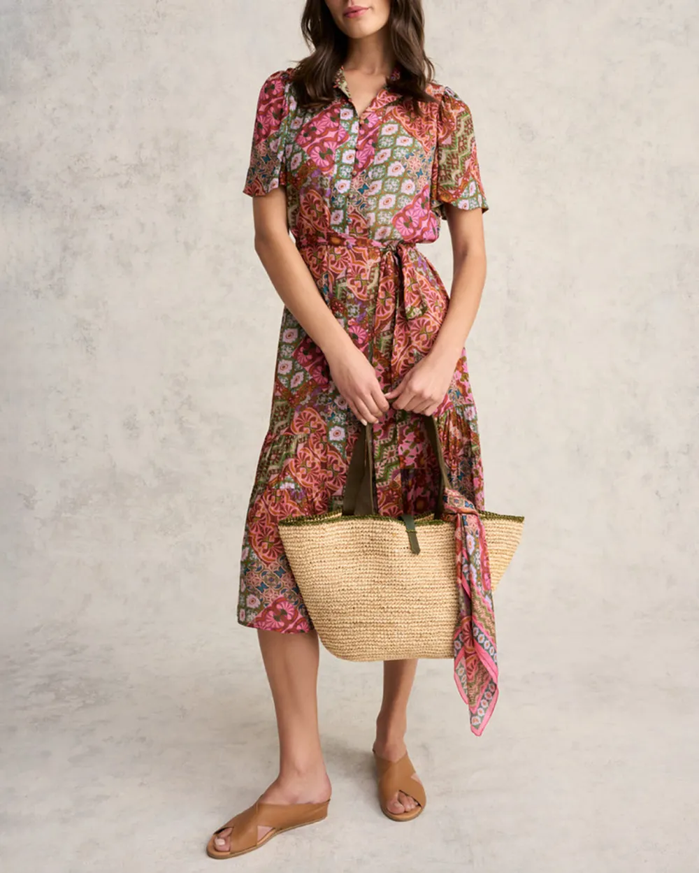 Georgette Flutter Sleeve Dress