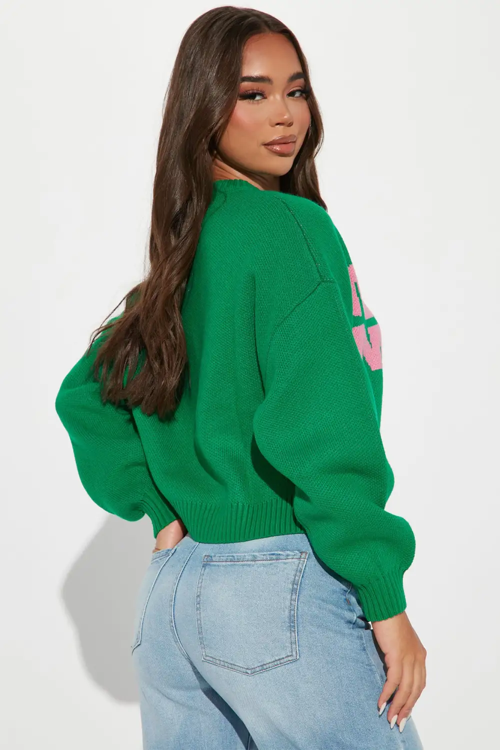 Never Mind Crewneck Sweater - Green/combo