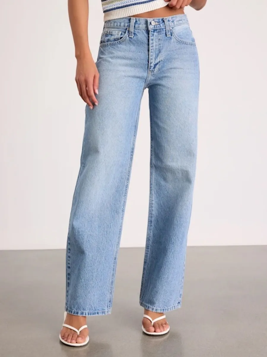 Retro Wide Leg Denim Pants