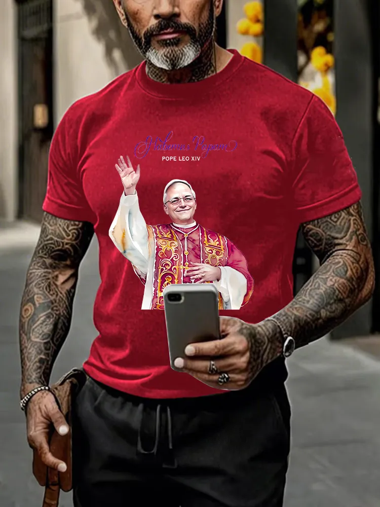 Men'S Habemus Papam Pope Leo Xiv Printed T-Shirt