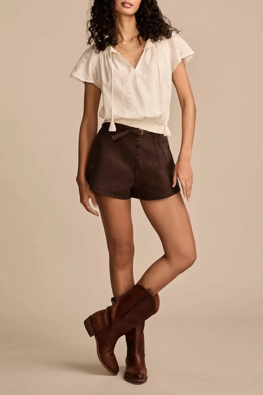 Tofu Smocked Hem Blouse