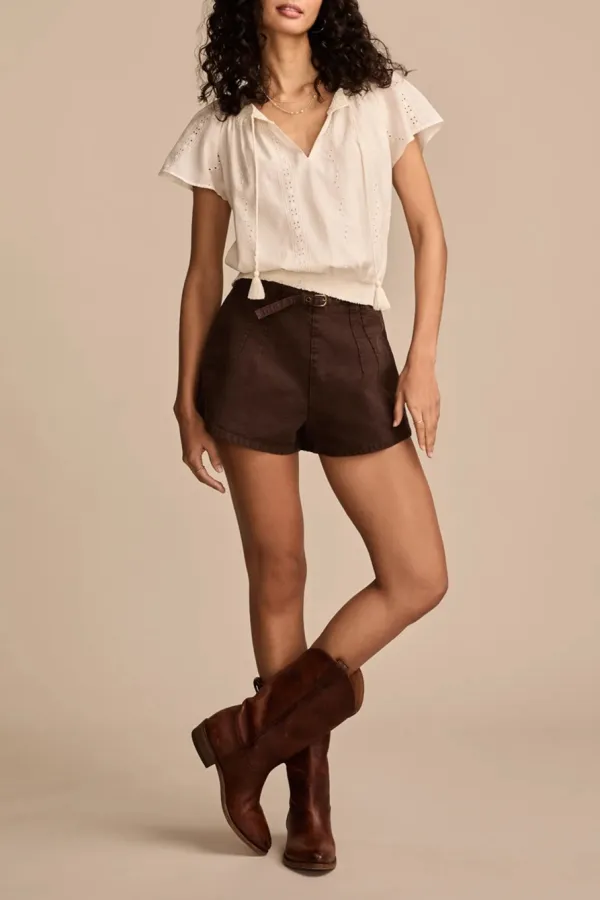 Tofu Smocked Hem Blouse