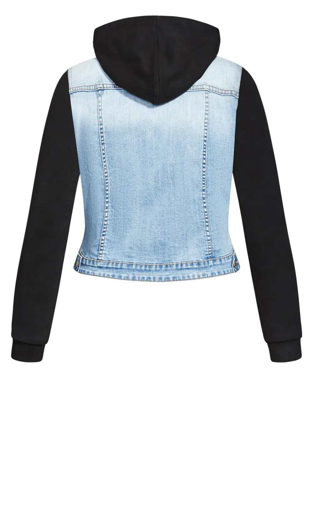 Evans Blue & Grey Cropped Denim Jacket