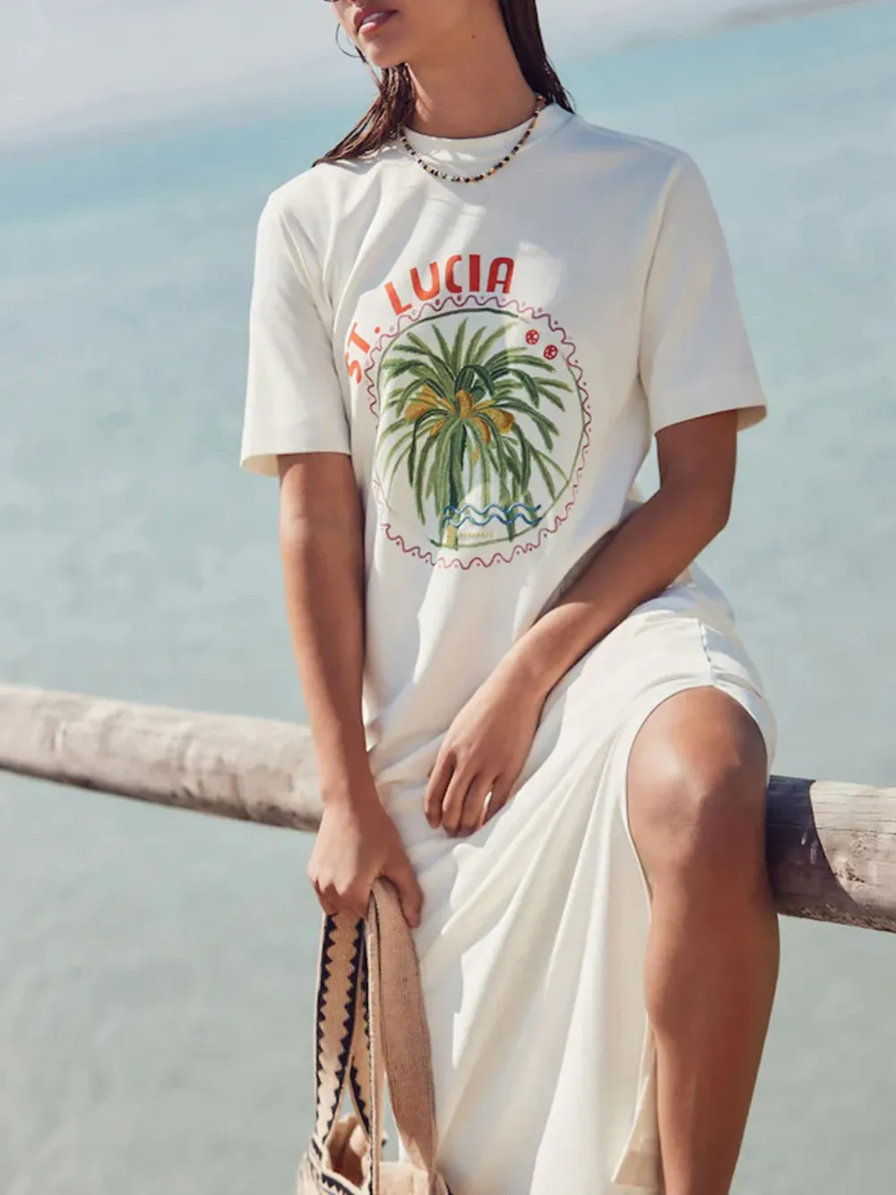 Casual Versatile Solid Color Crew Neck T-Shirt Dress