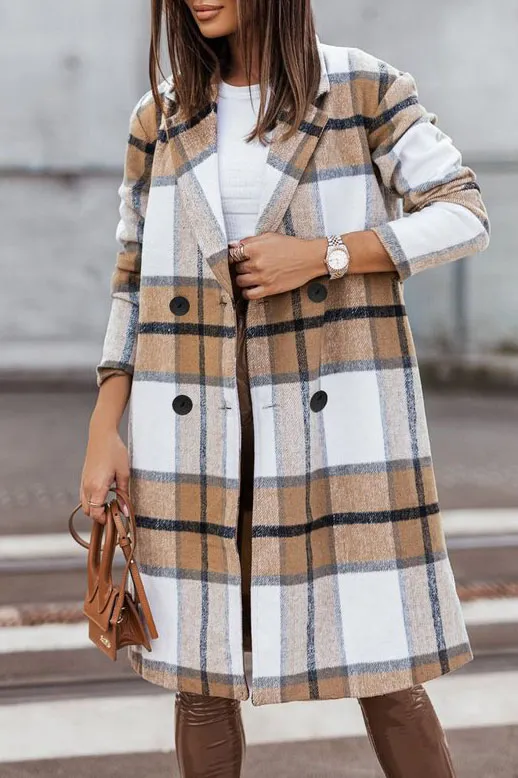 Casual Four Buttons Lapel Trench Coat