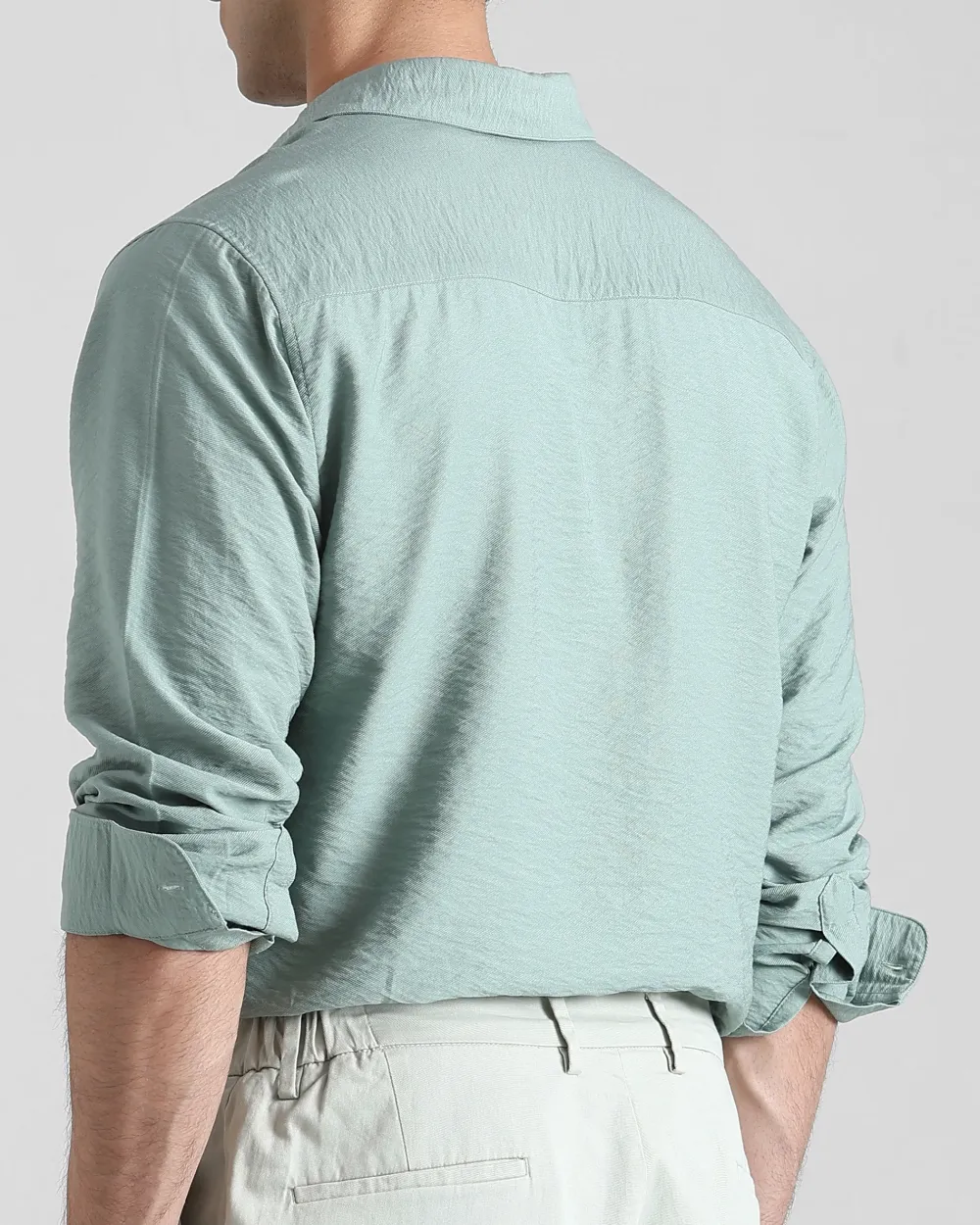 Leisure Simple Comfortable Slim-Fit Breathable Green Shirt
