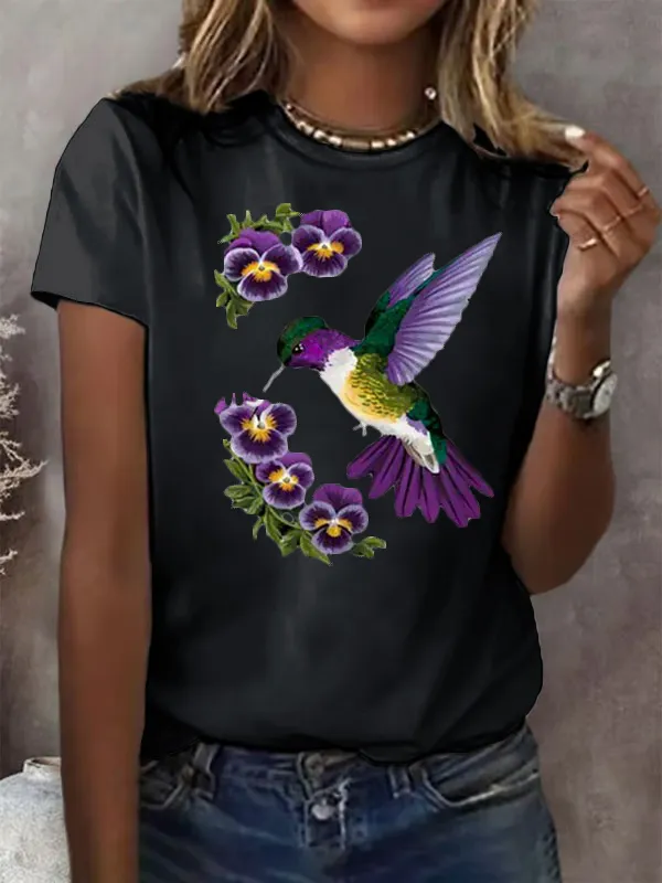 Women'S Alzheimer'S Awareness Print Round Neck T-Shirt