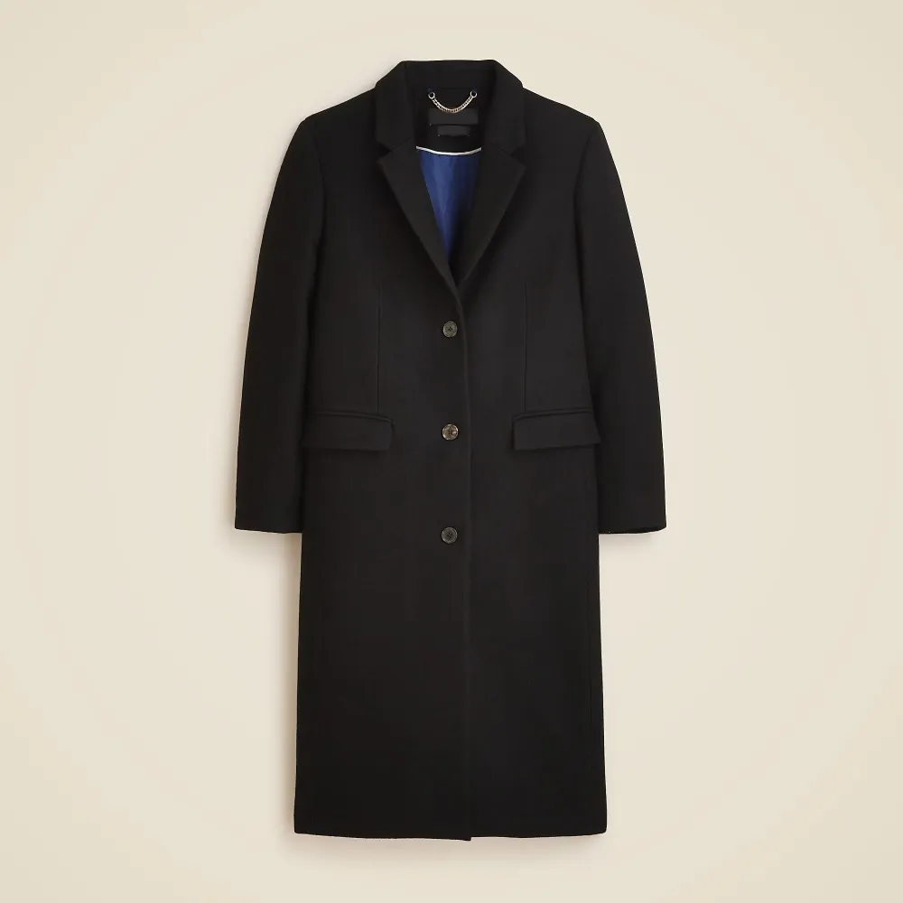 Lapel topcoat wool-blend