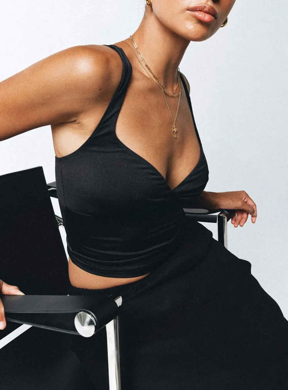 Ruched Front Red Crop Top