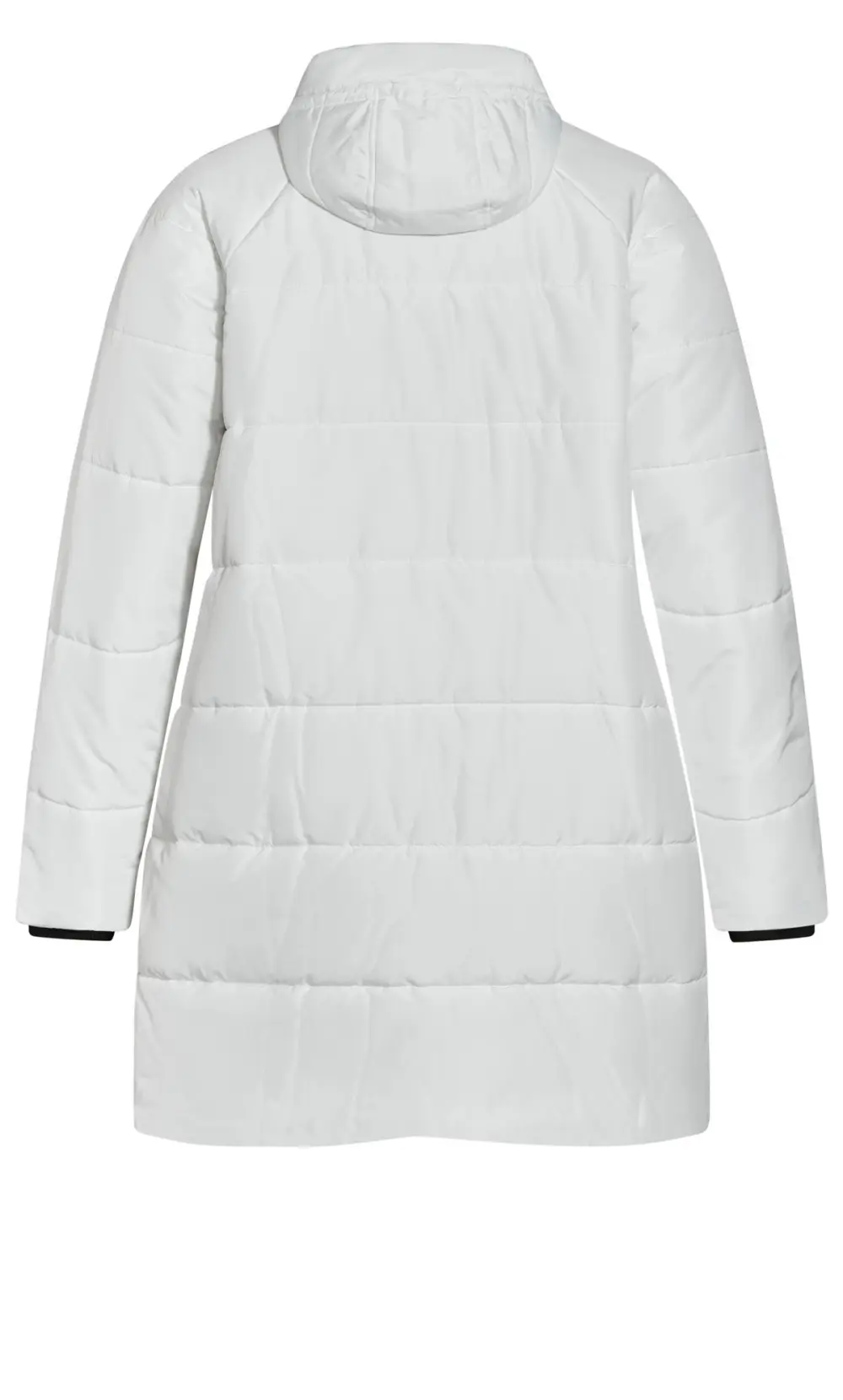 Evans White Longline Hooded Puffer Coat