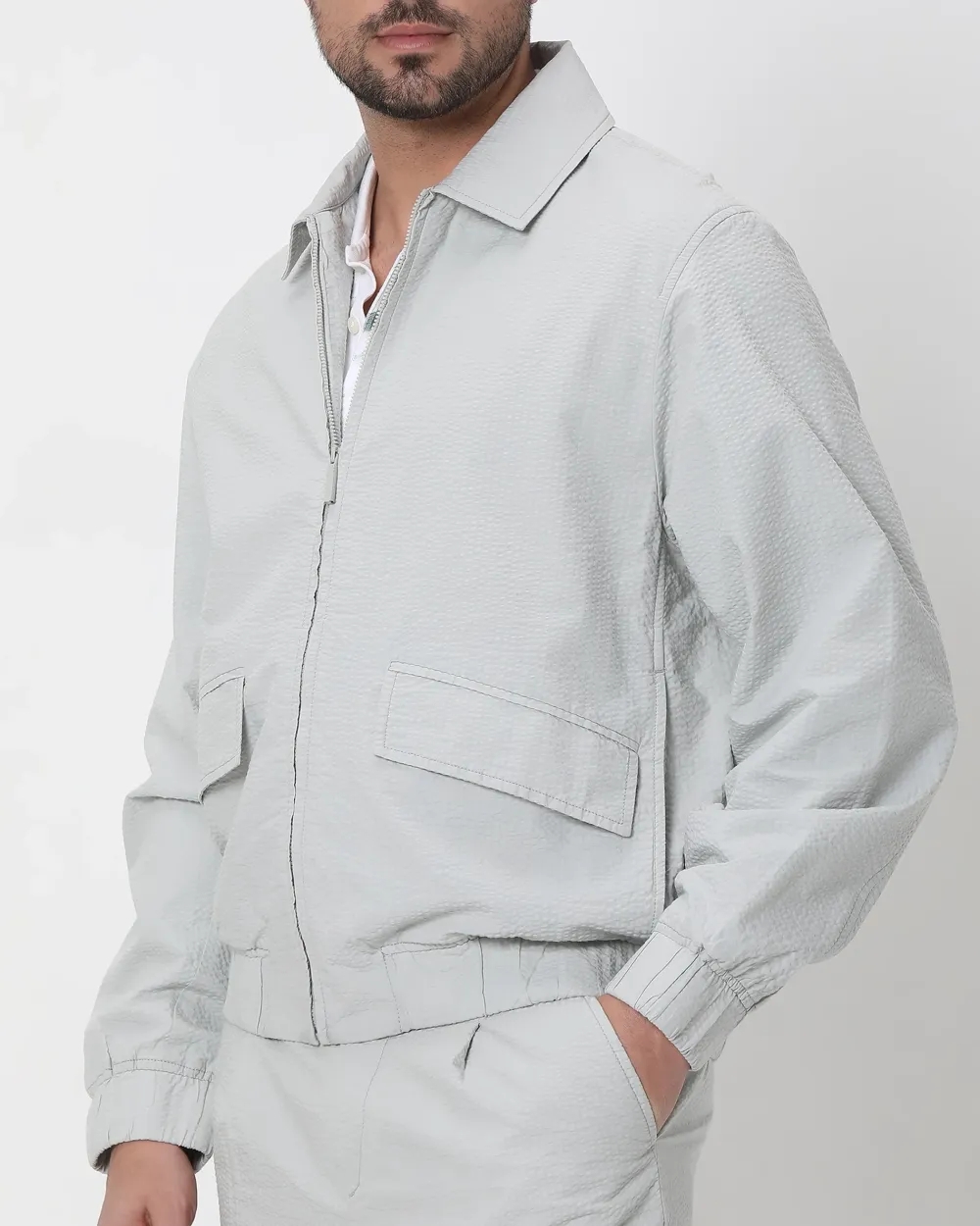 Versatile Comfortable Slim-Fit Beige Cotton Jacket