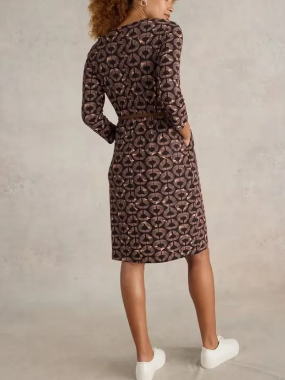 Jersey Printed Dress In Teal Prin