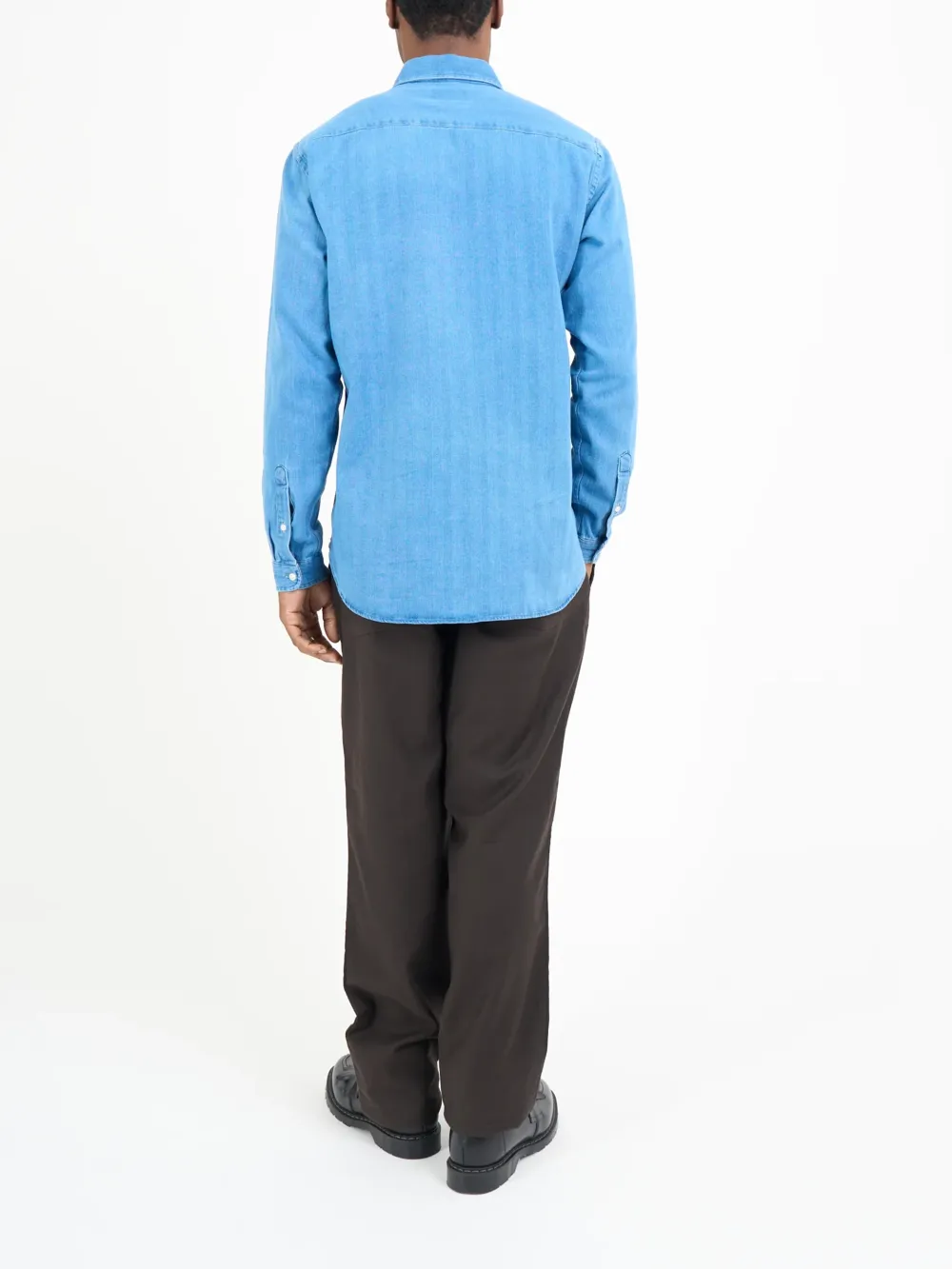 Casual Style  Indigo Cotton Shirt