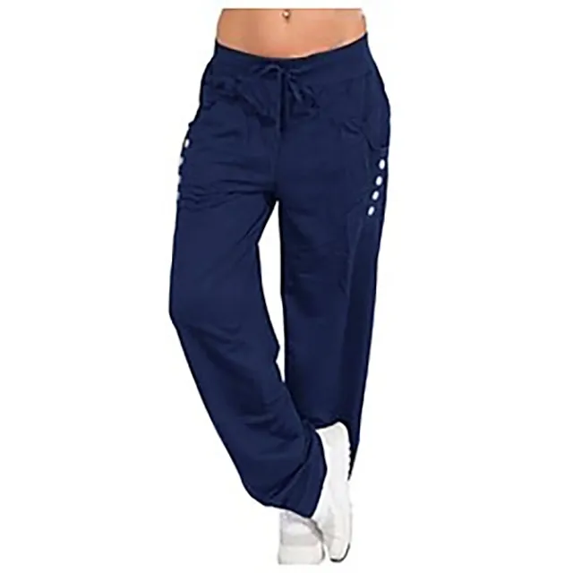 Women's Tactical Cargo Chinos Slacks Pants Trousers Cotton Blend Black Navy Blue Light Grey Mid Waist Casual / Sporty Boho Casual Leisure Sports Pocket Micro-elastic Full Length Comfort Plain S M L