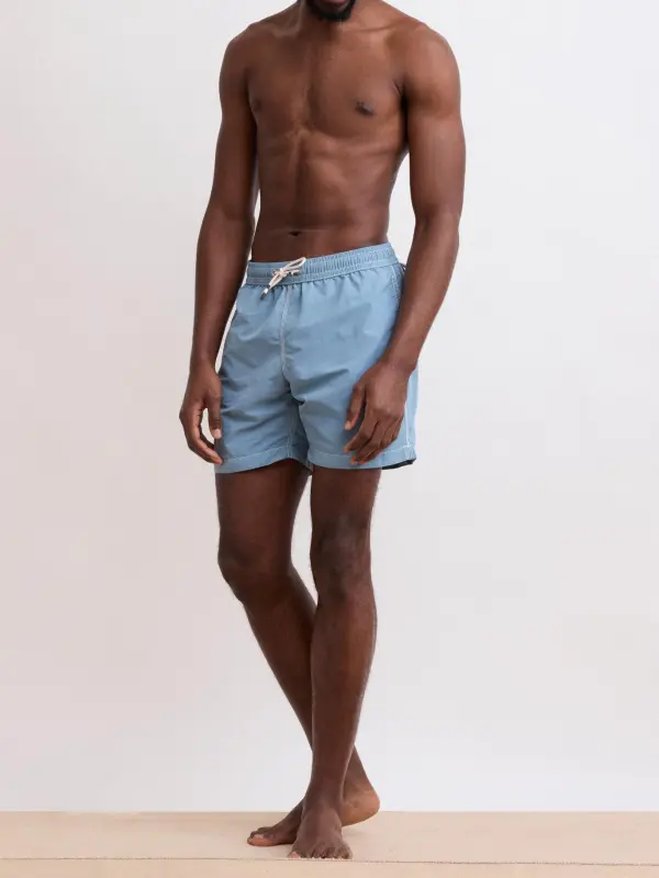 Loose Casual Comfortable Breathable Storm Blue Swim Trunks