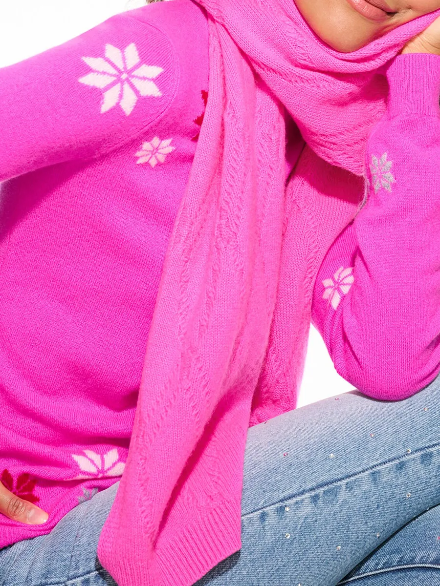 Lady'S Snowflake Pattern Fashionable Cashmere Sweater