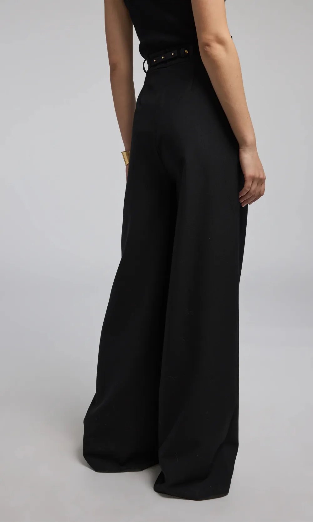 Turn-Lock Belted Wide Leg Pants