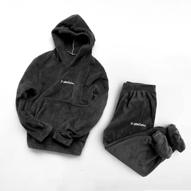 Women's Sweatshirt Tracksuit Pants Sets Solid Color Black White Pink Long Sleeve Casual Daily Basic Hooded Regular Fit Fall & Winter