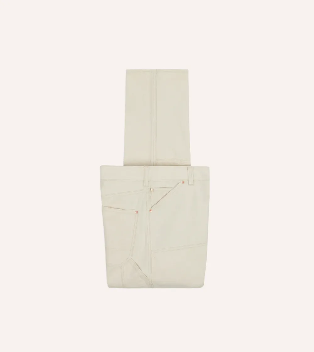 Ecru Cotton Canvas Jeans Daily