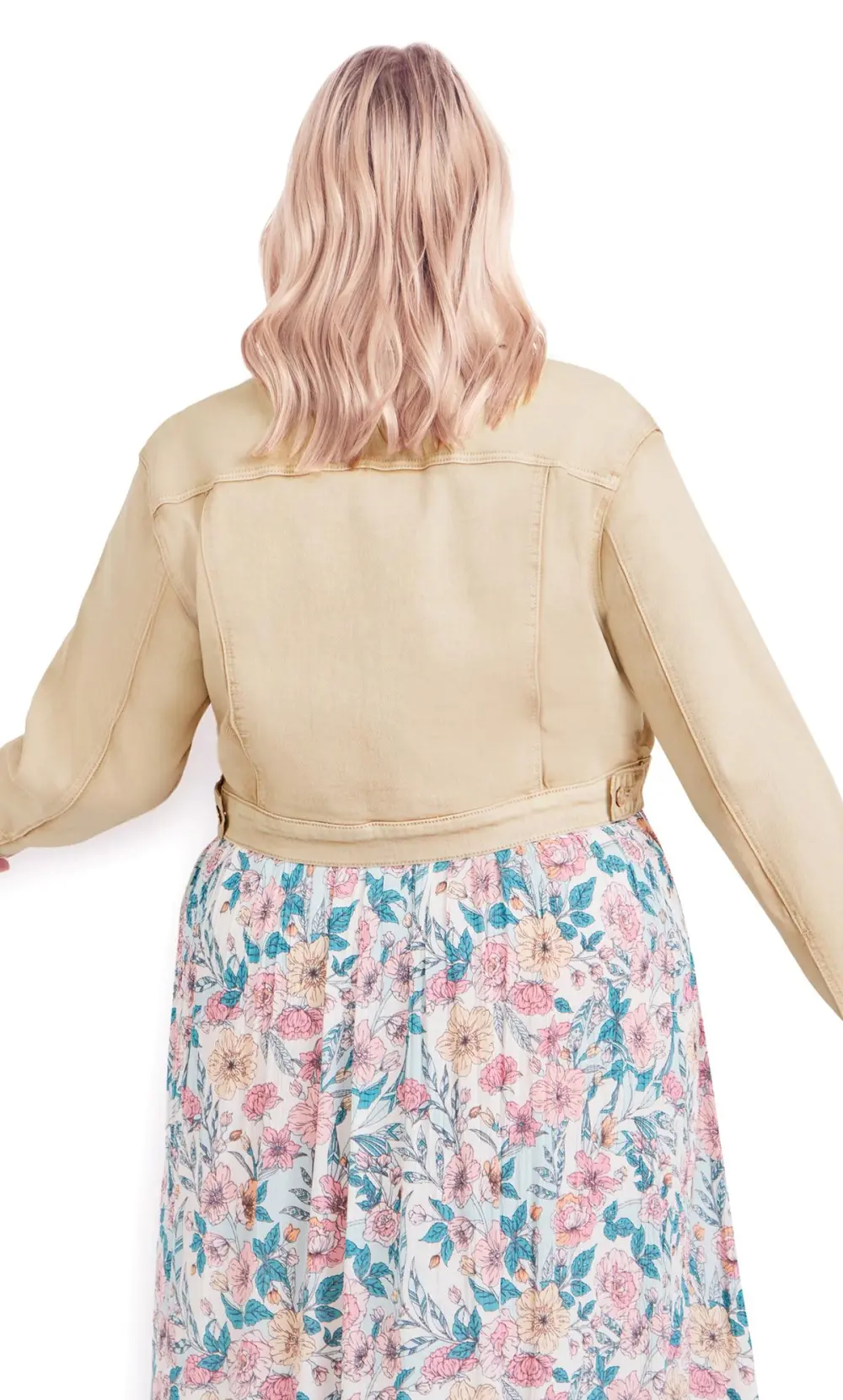 Evans Neutral Ava Denim Jacket