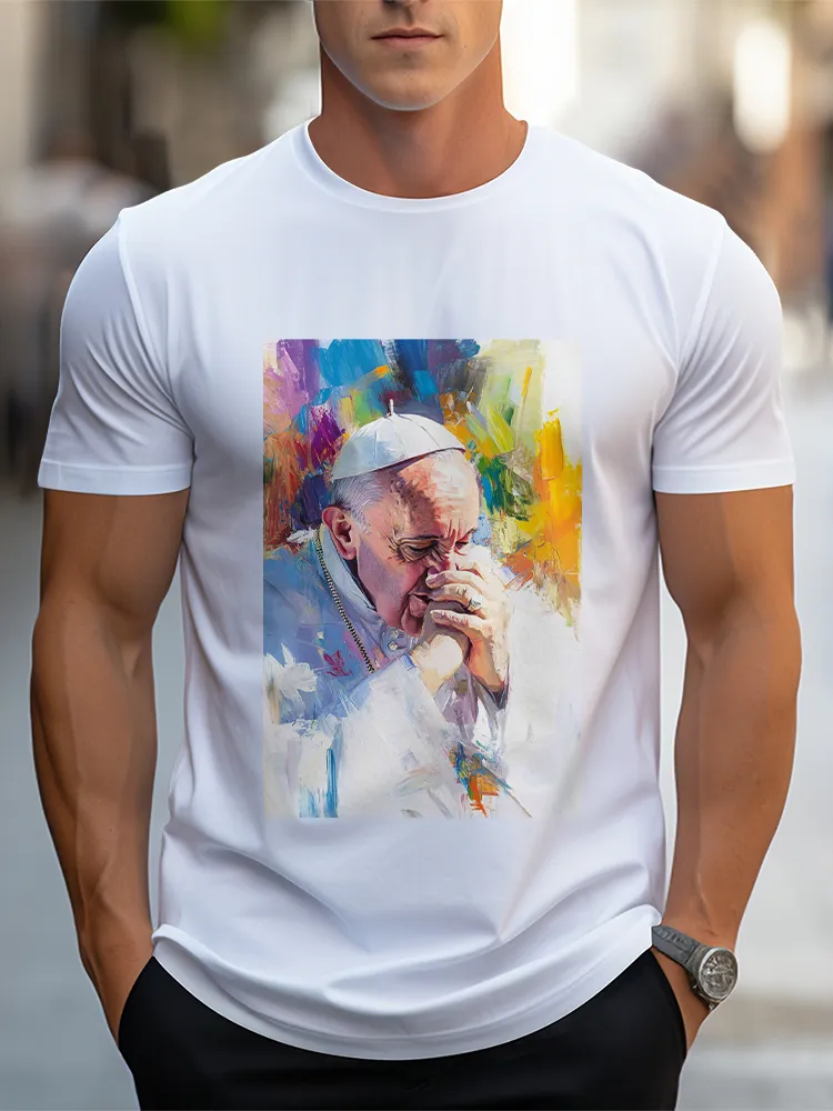 Men'S Short Sleeve Round Neck Pure Cotton T-Shirt