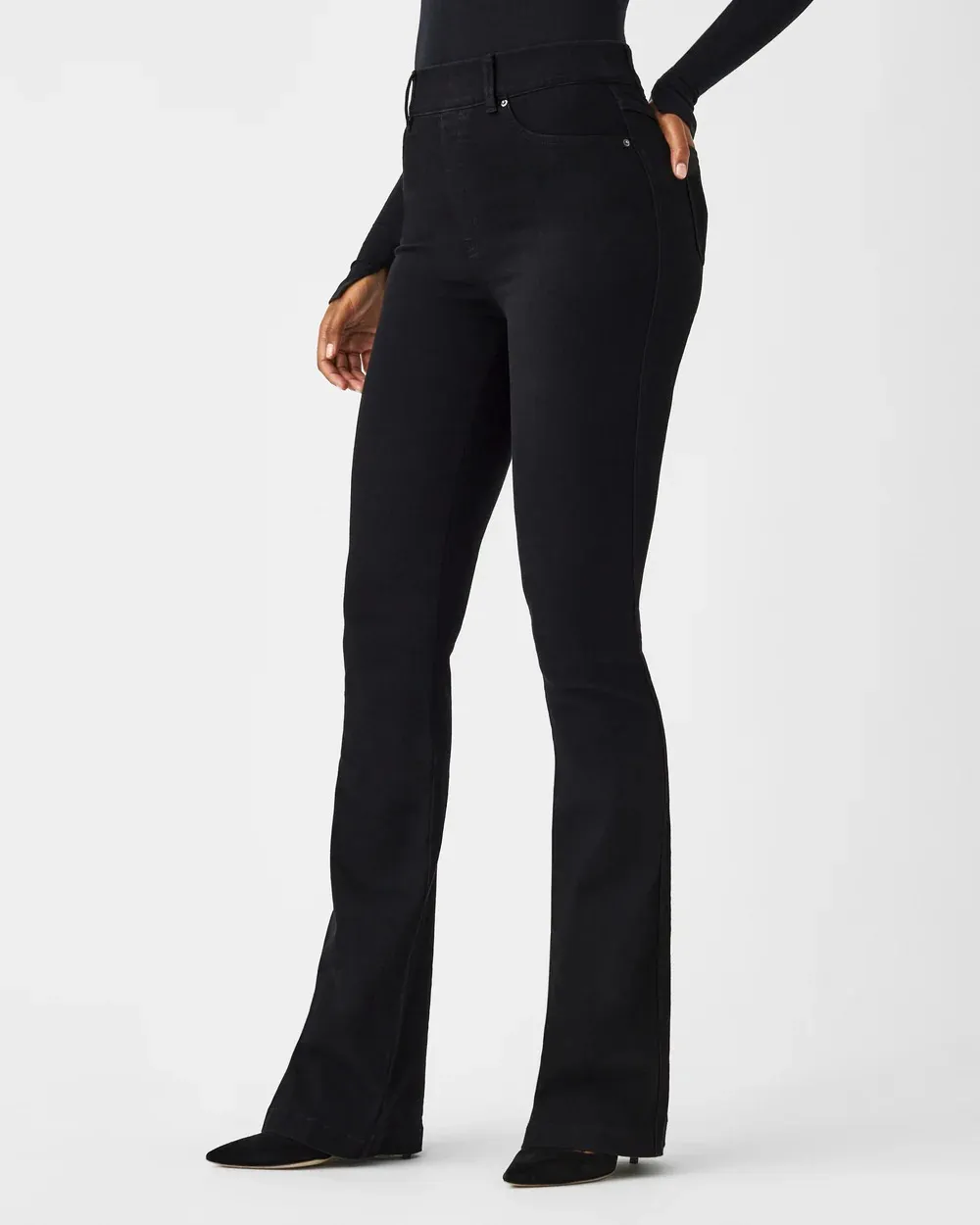 Clean Black Flare Jeans