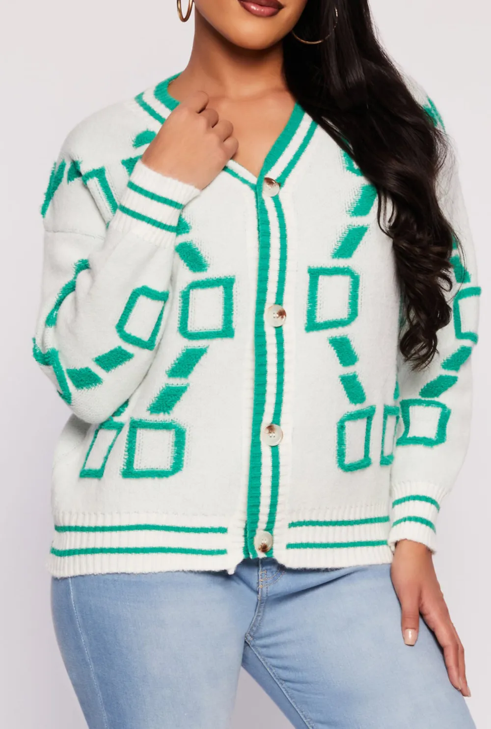 V-Neck Drawstring Cardigan