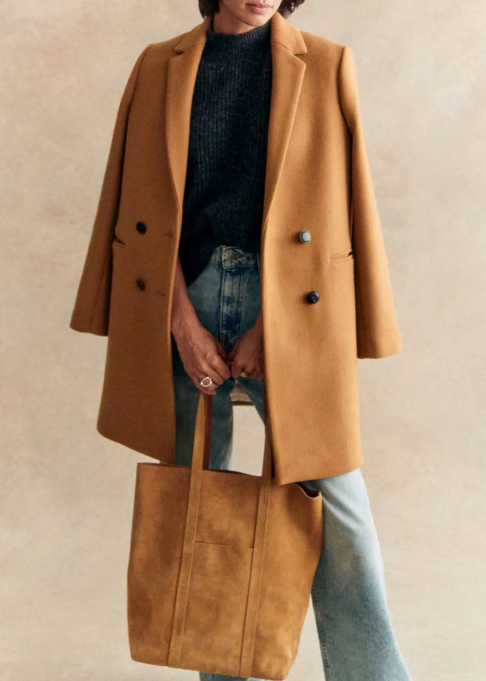 Mid-Length Solid Color Coat