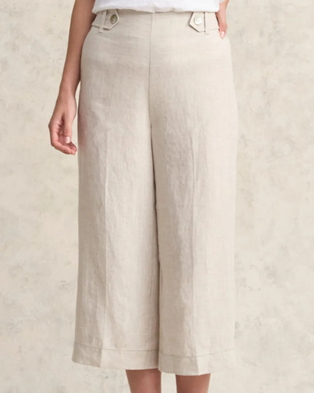 Mid Waist Linen Pants