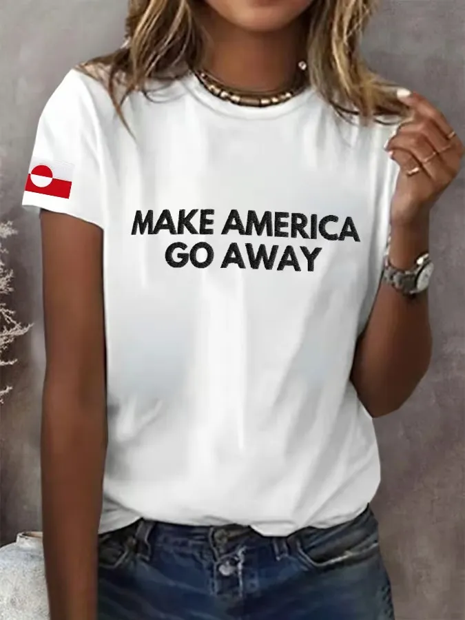 Women'S T-Shirt Women'S Retro Make American Go Away Print T-Shirt