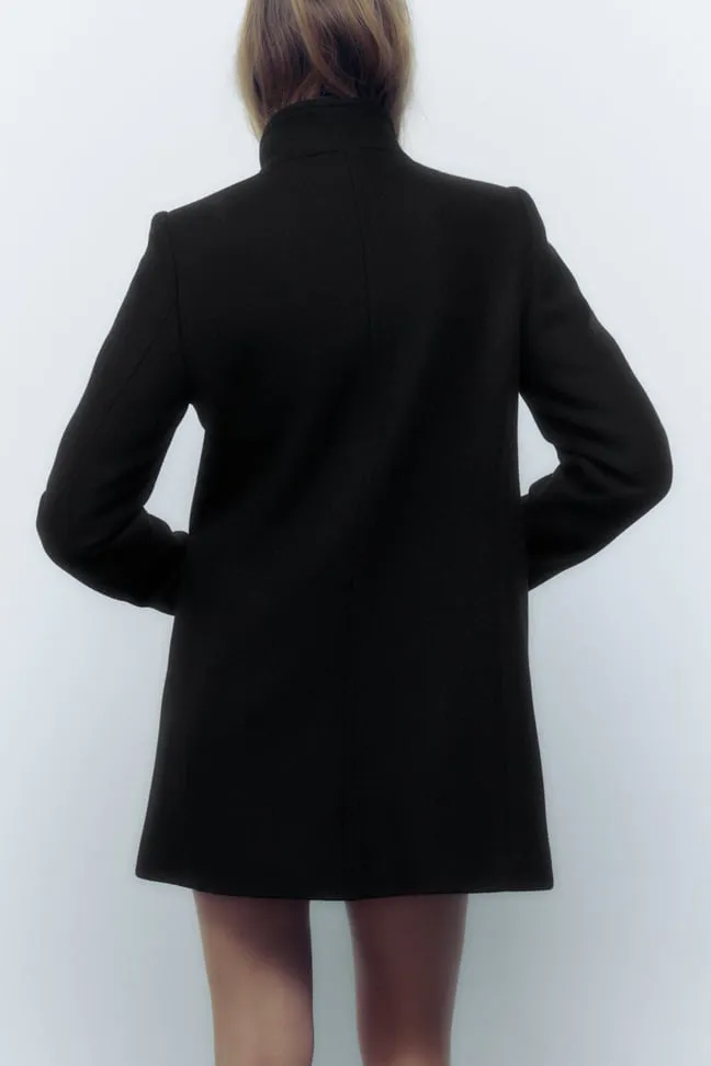 Double Breasted Stand Collar Coat
