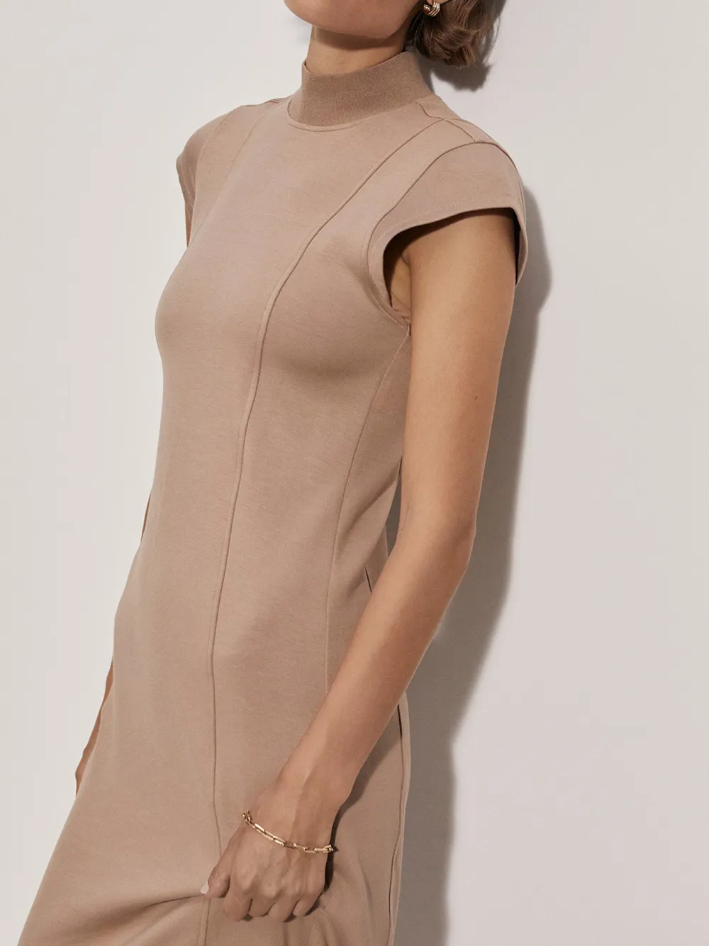 High Neck Midi Dress