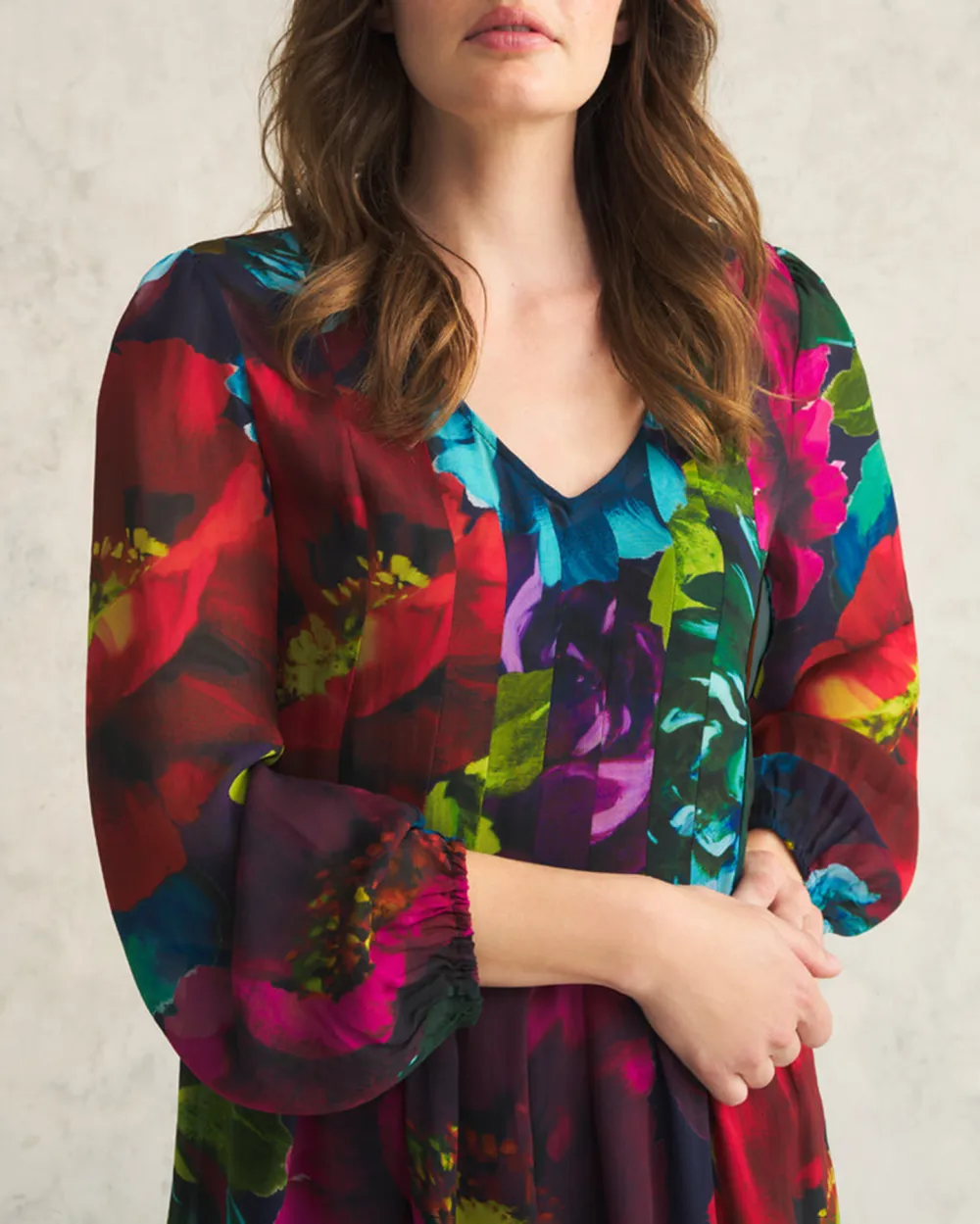 Pleated Georgette Dress