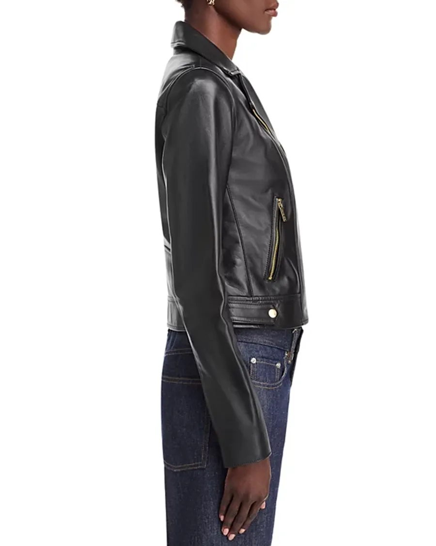 Long Sleeves Leather Moto Jacket