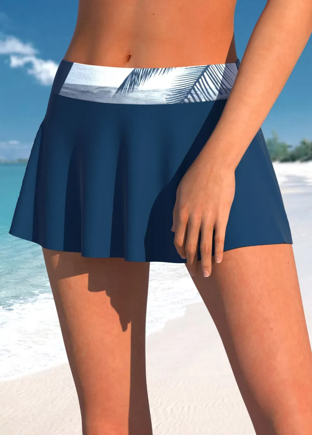 Circular Ring Mid Waisted Paisley Print Tankini Set