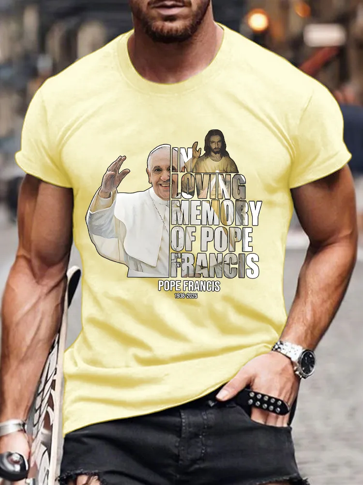 Men's In Loving Memory Of Pf 1936-2025 Print Short Sleeve Round Neck Cotton T-Shirt