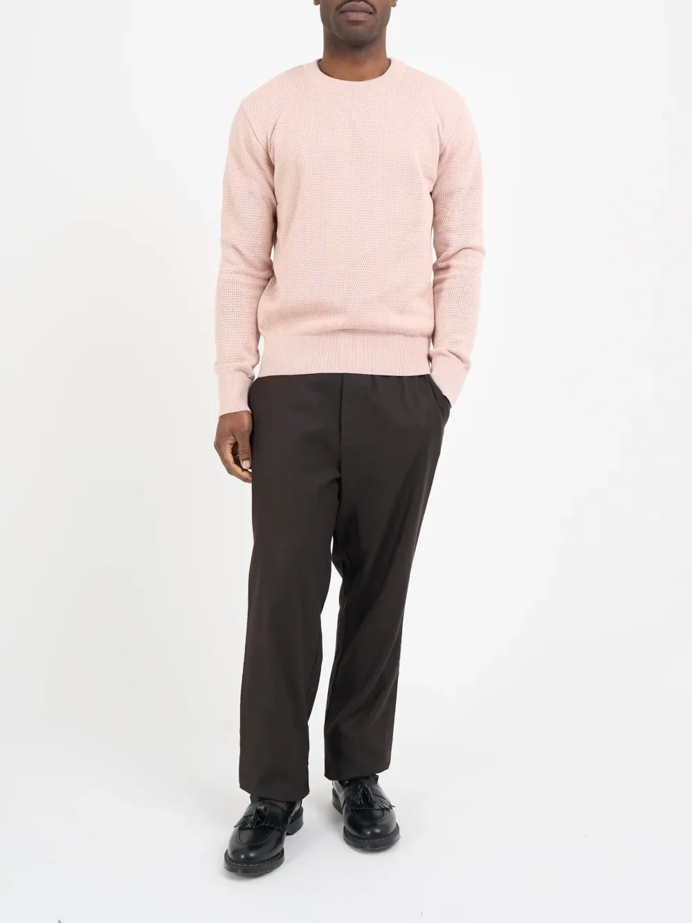 Pink Long Sleeve Crew Neck Organic Cotton Jumper