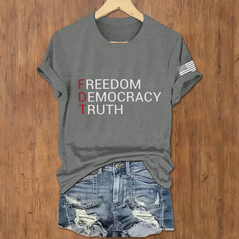 Freedom Democracy Truth FDT V Neck Shirt