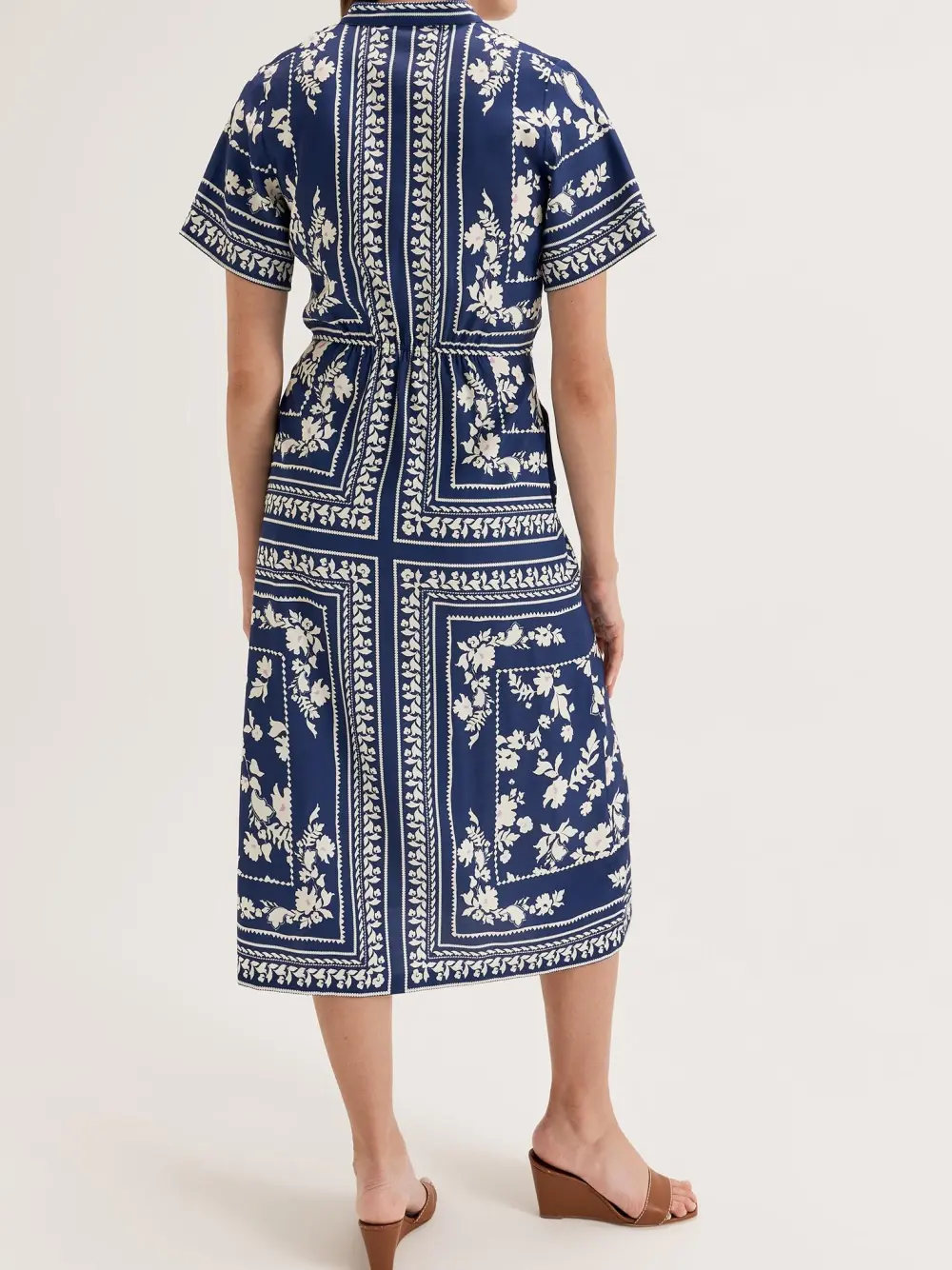 Scarf Shirtdress in Deep Sea Blue