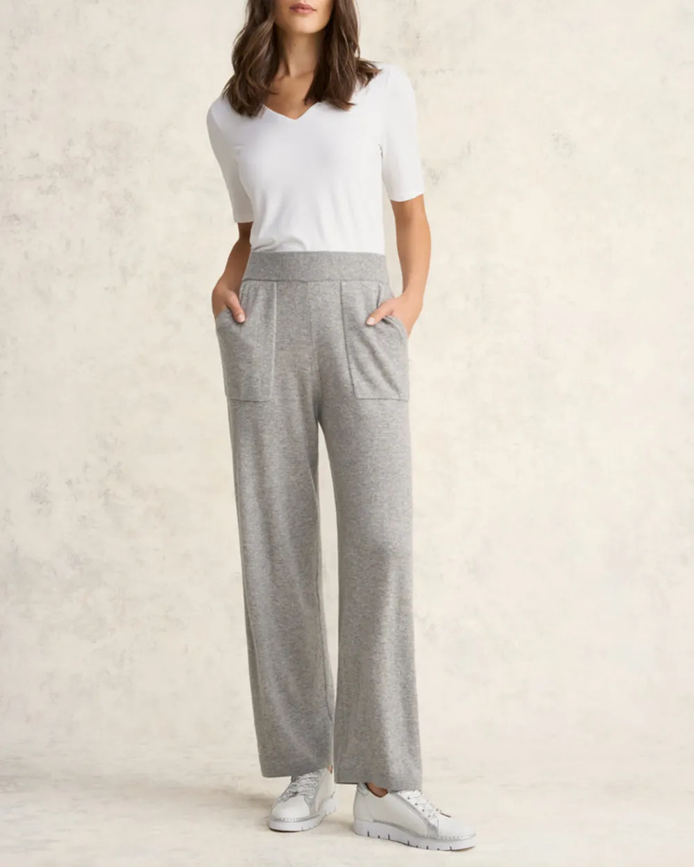 Elastic Waist Wide Leg Knit Pants