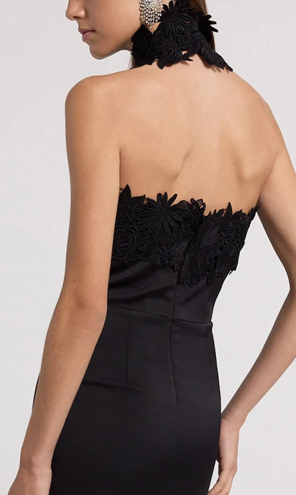 Slit Lace Halter Dress