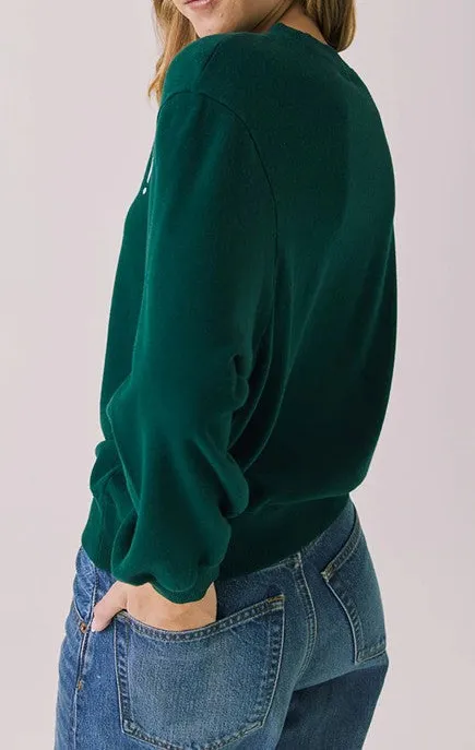 Green Script Logo Long Sleeve Sweater