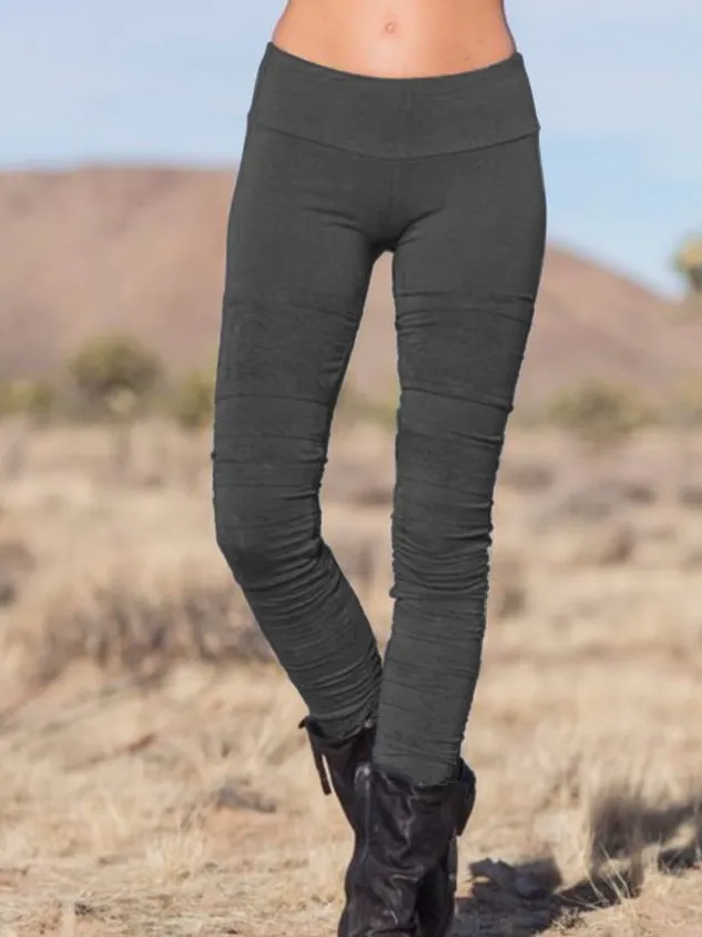 Casual Solid Color Leggings