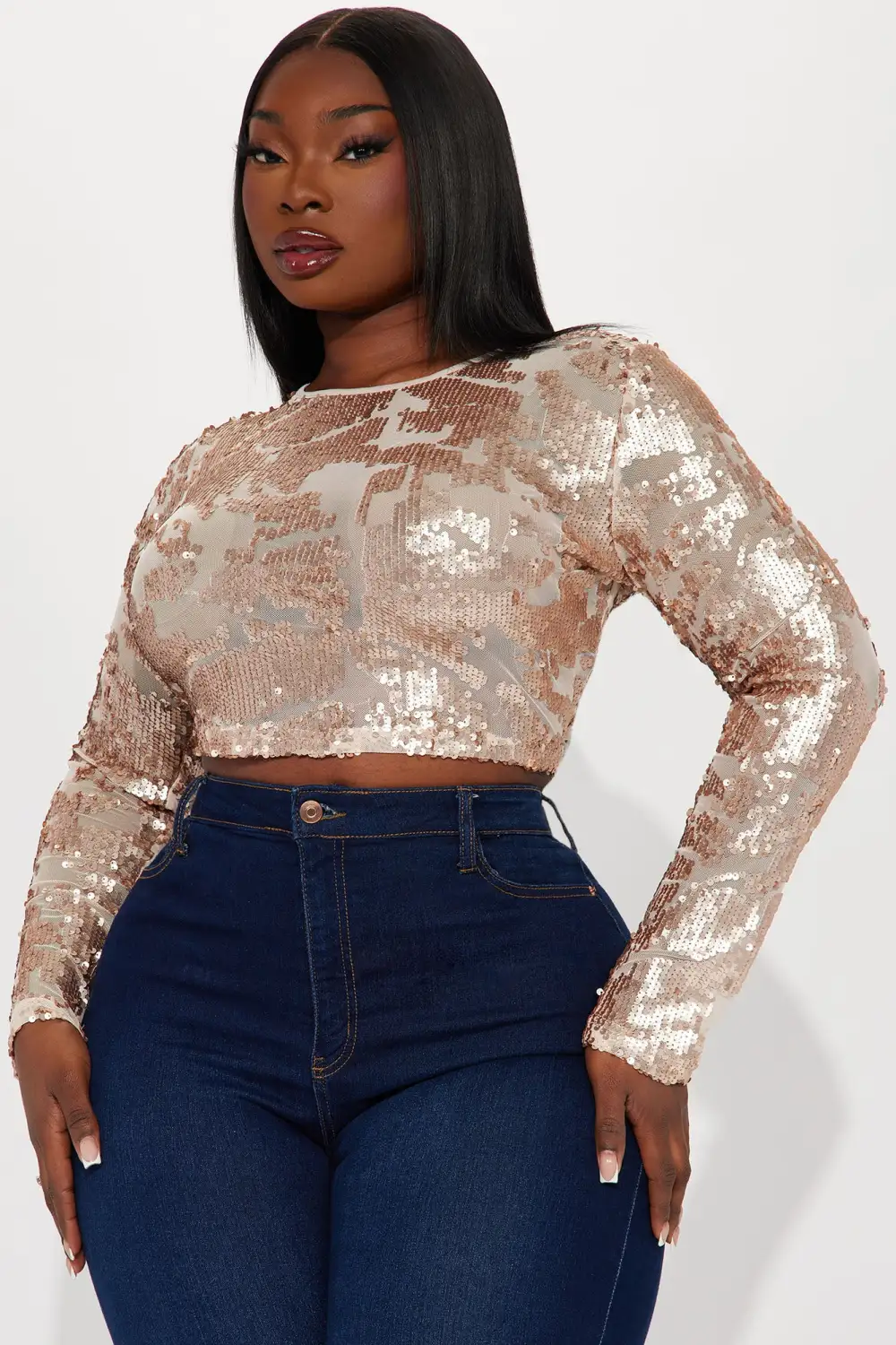 Up Till Sunrise Sequin Top - Gold