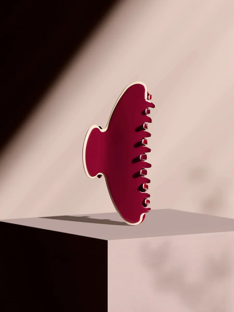 Glossy Burgundy Hair Clip