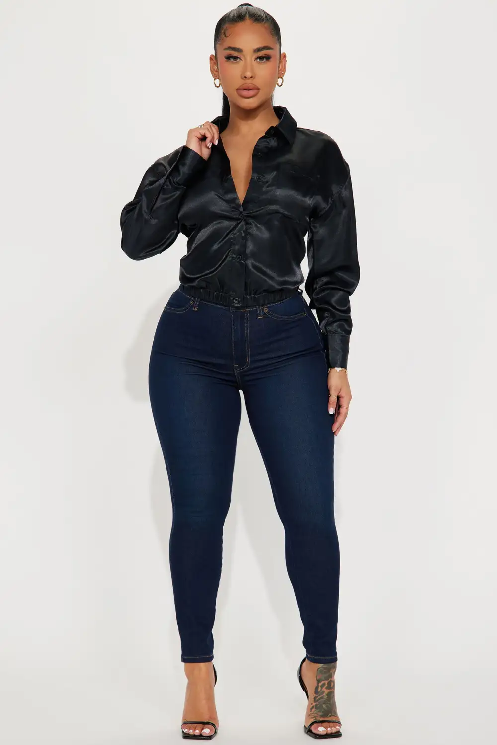 Katana Satin Shirt - Black