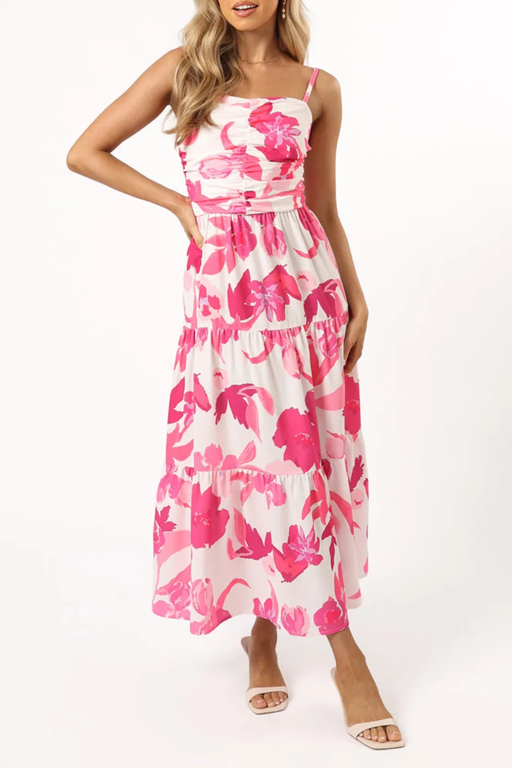 PINK FLORAL DAILY MAXI DRESS -
