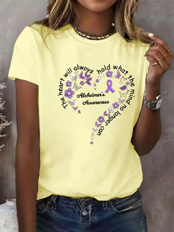 Women'S Alzheimer'S Casual Printed T-Shirt
