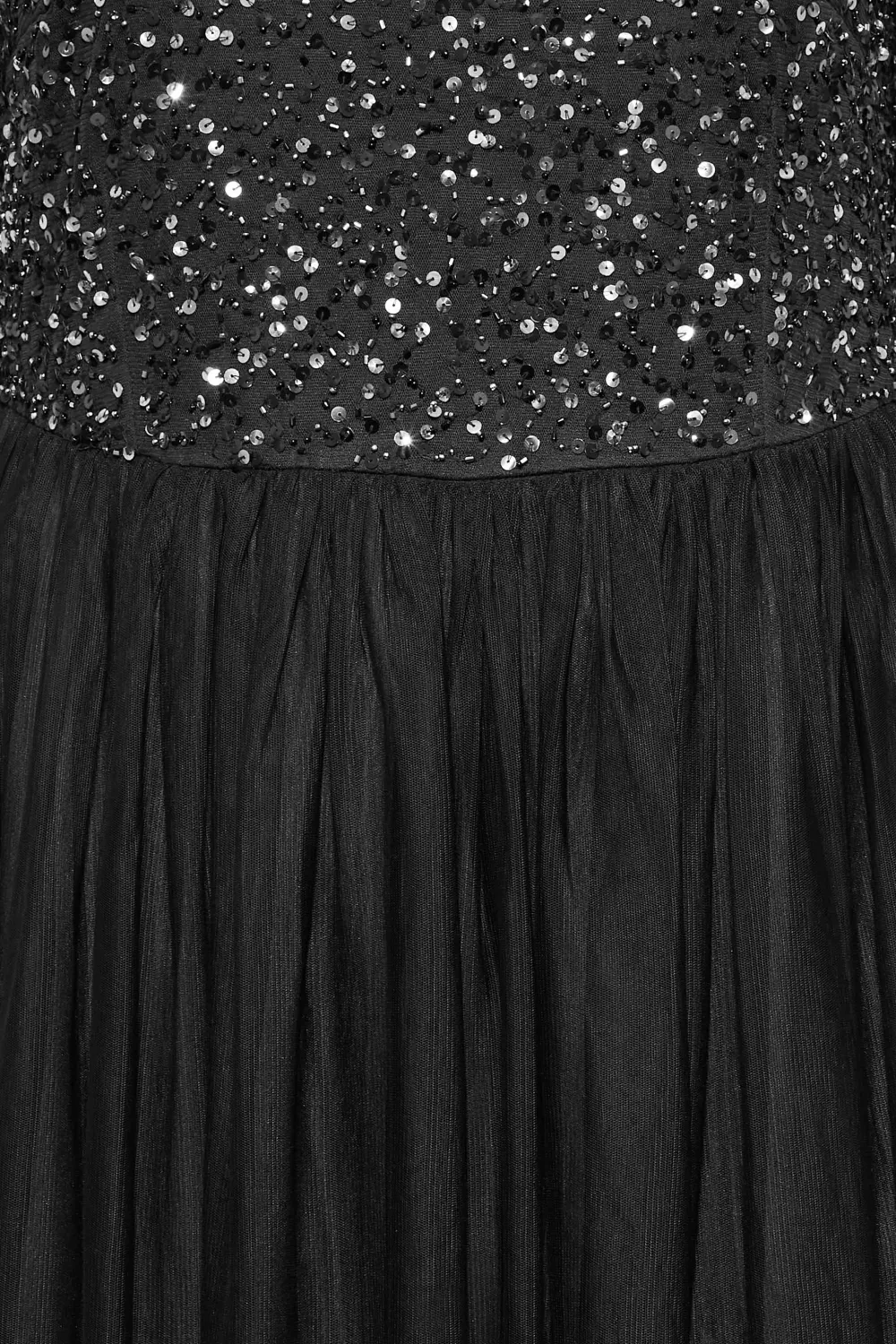 LUXE Curve Navy Blue Sequin Hand Embellished Maxi Dress