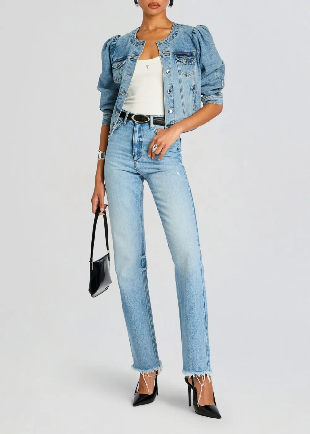 Bubble Sleeve Denim Jacket